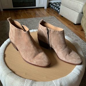 J. Crew taupe Sawyer suede ankle booties